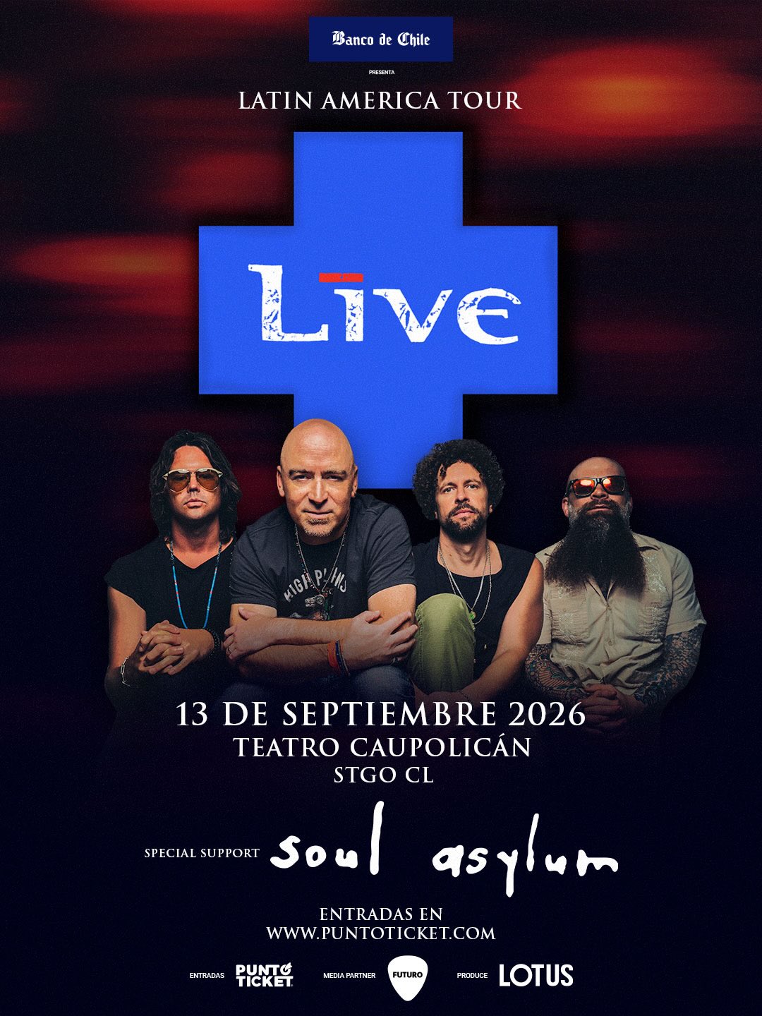 13 de septiembre: +LIVE+ viene a Chile junto a Soul Asylum